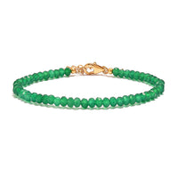 D'Joy Premium Verde Onyx 20.00 ctw Beaded Bracelet in 18K Vermeil Yellow Gold Over Sterling Silver (7.25-9.25In)