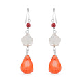 Freshwater Pearl, Multi Gemstone Dangle Earrings in Sterling Silver 0.20 ctw - Sticky add to cart bar