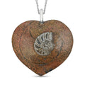 Ammonite 17.00 ctw Necklace (18 Inches) in Silvertone - Sticky add to cart bar