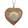Ammonite 10.25 ctw Heart Necklace (18 Inches) in Silvertone - Sticky add to cart bar