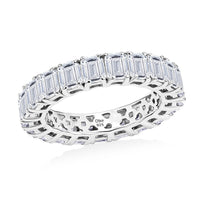 D'Joy Moissanite 5.00 ctw Band Ring in Rhodium Over Sterling Silver (Size 9.0)