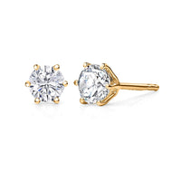 Luxuriant Lab Grown Diamond (G-H, SI) Solitaire Stud Earrings in 18K Vermeil YG Over Sterling Silver 1.00 ctw