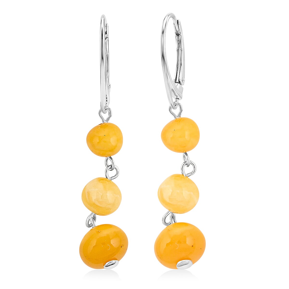 Butterscotch Amber Earrings in Sterling Silver