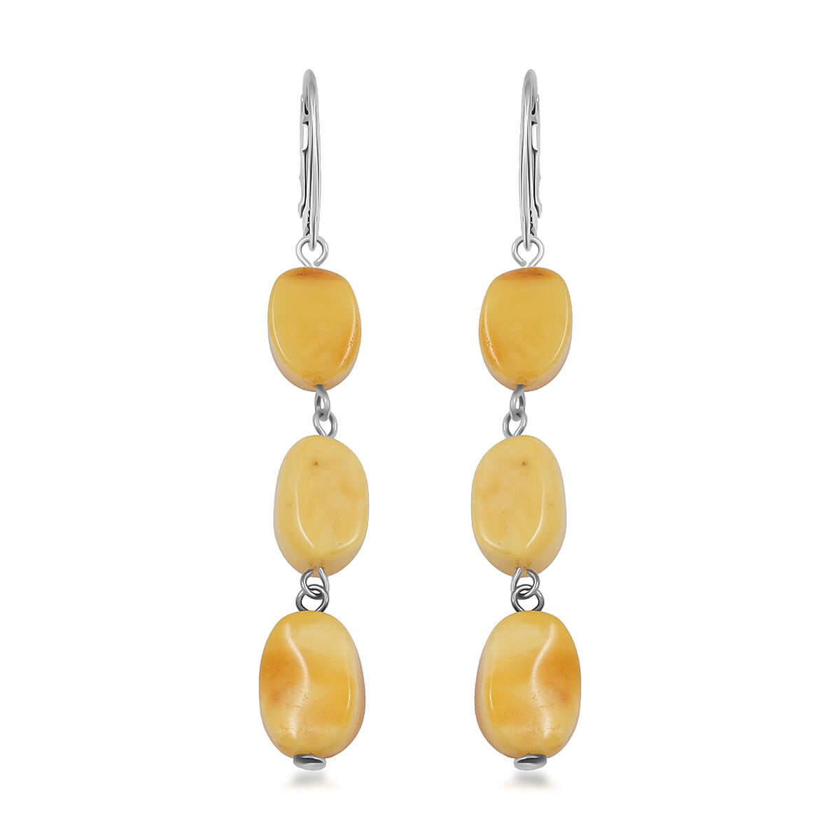 Butterscotch Amber Earrings in Sterling Silver
