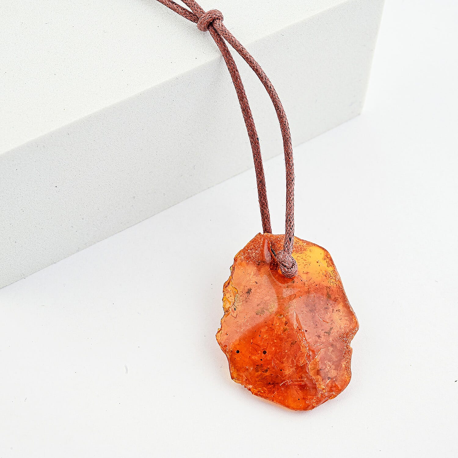 Baltic Amber Red String Rope Chain Necklace 22 Inches