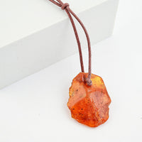 Baltic Amber Red String Rope Chain Necklace 22 Inches