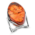 Baltic Amber Wire Ring (Adjustable) in Sterling Silver - Sticky add to cart bar