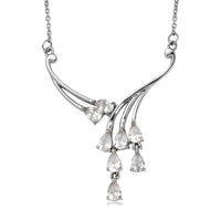 EverTrue Lab Created White Sapphire 4.35 ctw Necklace in Stainless Steel 18 Inches