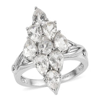 EverTrue Lab Created White Sapphire 4.90 ctw Ring Stainless Steel (Size 7.0)