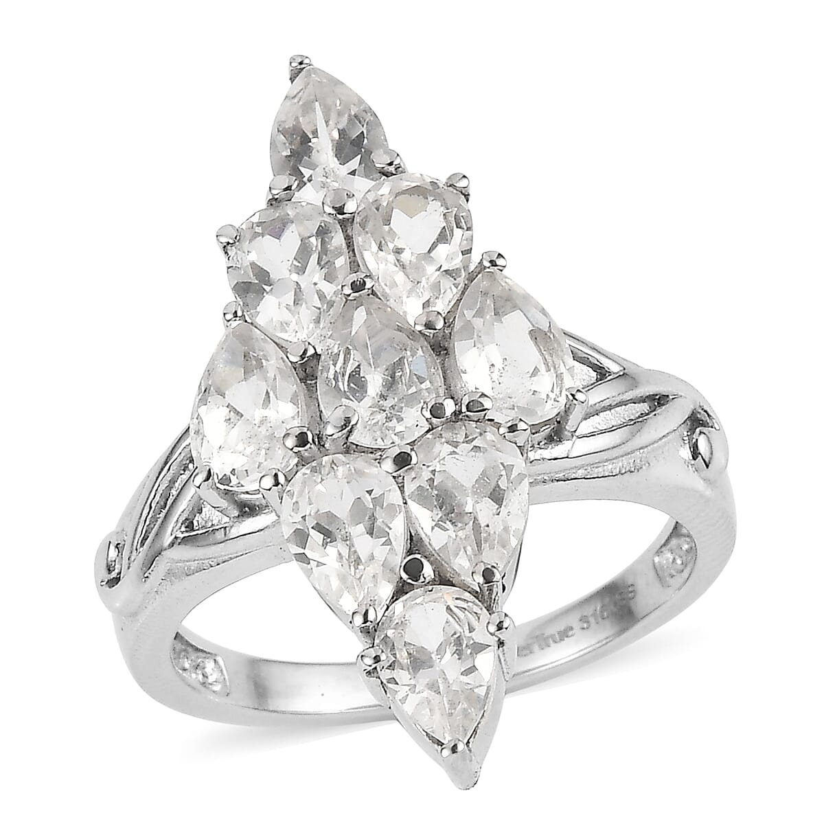EverTrue Lab Created White Sapphire 4.90 ctw Ring Stainless Steel (Size 8.0)