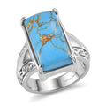 EverTrue Mojave Blue Turquoise 10.10 ctw Ring in Stainless Steel (Size 6.0) - Sticky add to cart bar