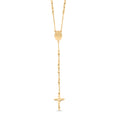 Miraculous Medal Coin Necklace with Cross Charm (30 Inches) in ION Plated YG Stainless Steel - Sticky add to cart bar