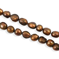 Champagne Flat Heshi Pearl Round Necklace (18 Inches)