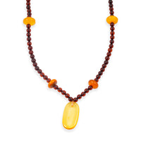 Baltic Amber Beaded Necklace in Sterling Silver (22 Inches)