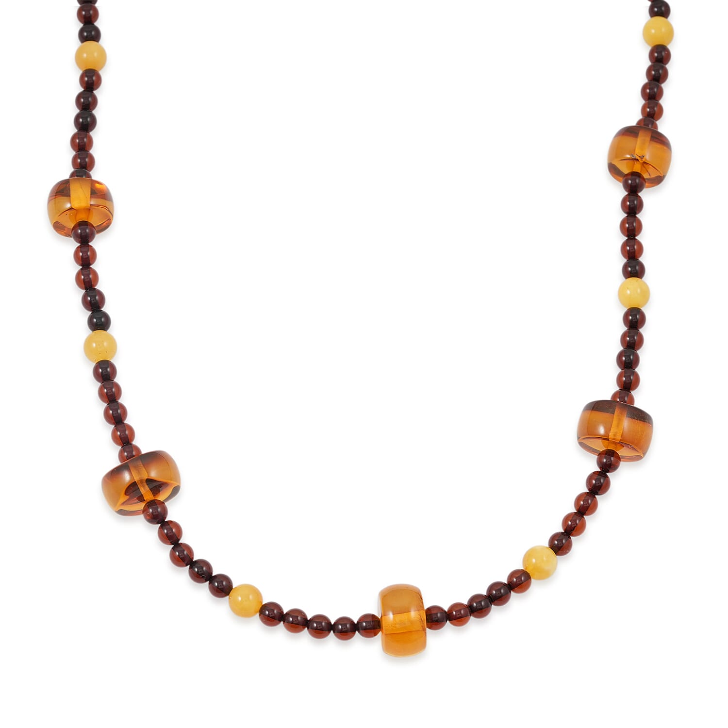 Baltic Amber Beaded Station Necklace