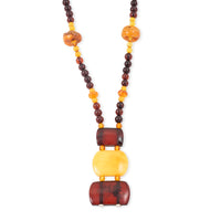 Baltic Amber Beaded Necklace in Sterling Silver (24 Inches)