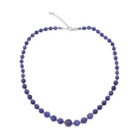 Tanzanite 191.00 ctw Beaded Necklace (18 Inches) in Sterling Silver