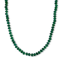 Verde Onyx 180.00 ctw Rondelle Beaded Elegance Necklace in Stainless Steel 18-20 Inches