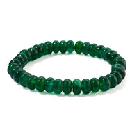 Verde Onyx 100.00 ctw Rondelle Beaded Stretch Bracelet