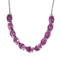 EverTrue African Lilac Quartz (Triplet) 16.30 ctw Radiant Rosary Glow Necklace in Platinum Bond and Stainless Steel 18 Inches (Ships in 5-7 Days) - Sticky add to cart bar