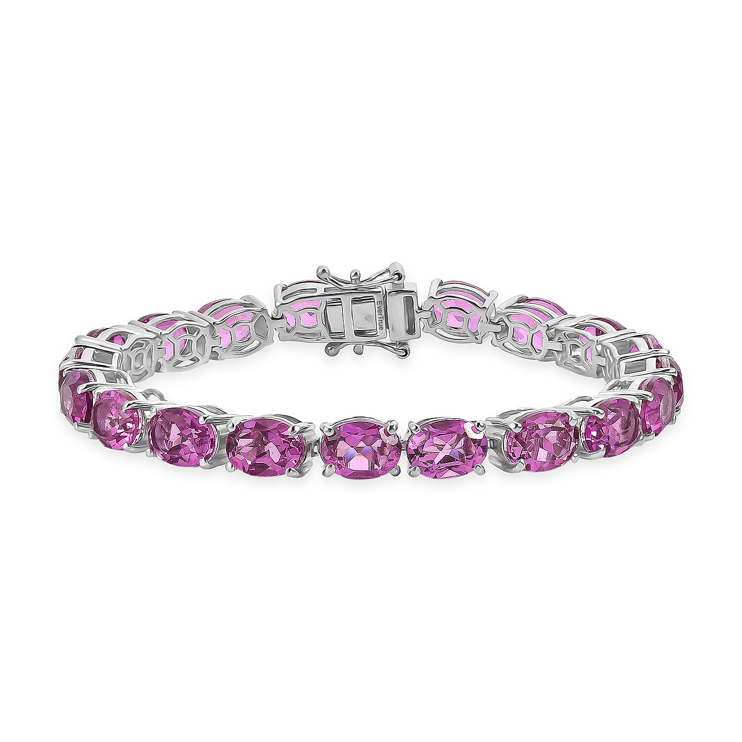 EverTrue African Lilac Quartz Bracelet in Platinum Bond (6.50 In) 28.00 ctw