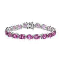 EverTrue African Lilac Quartz Bracelet in Platinum Bond (6.50 In) 28.00 ctw