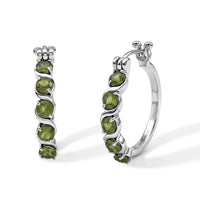 EverTrue Signity Khaki Topaz 3.20 ctw Hoop Earrings in Stainless Steel