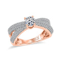 Luxuriant Lab Grown Diamond (G-H, SI) Ring in 18K Vermeil RG Over Sterling Silver - Sticky add to cart bar