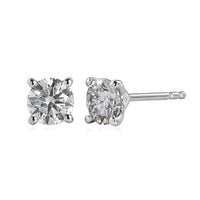 D'Joy Moissanite Solitaire Stud Earrings in Rhodium Over Sterling Silver 1.50 ctw
