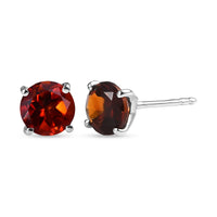 D'Joy Cherry Citrine 1.60 ctw Stud Earrings in Rhodium Over Sterling Silver