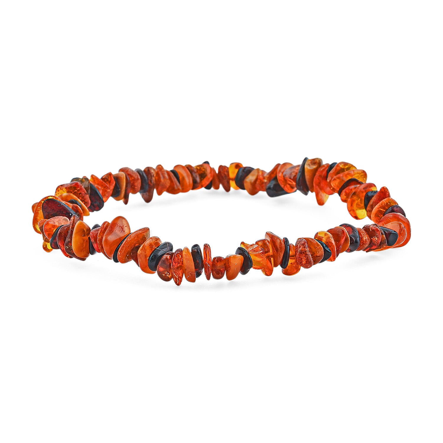 Mixed Amber Beaded Stretch Bracelet