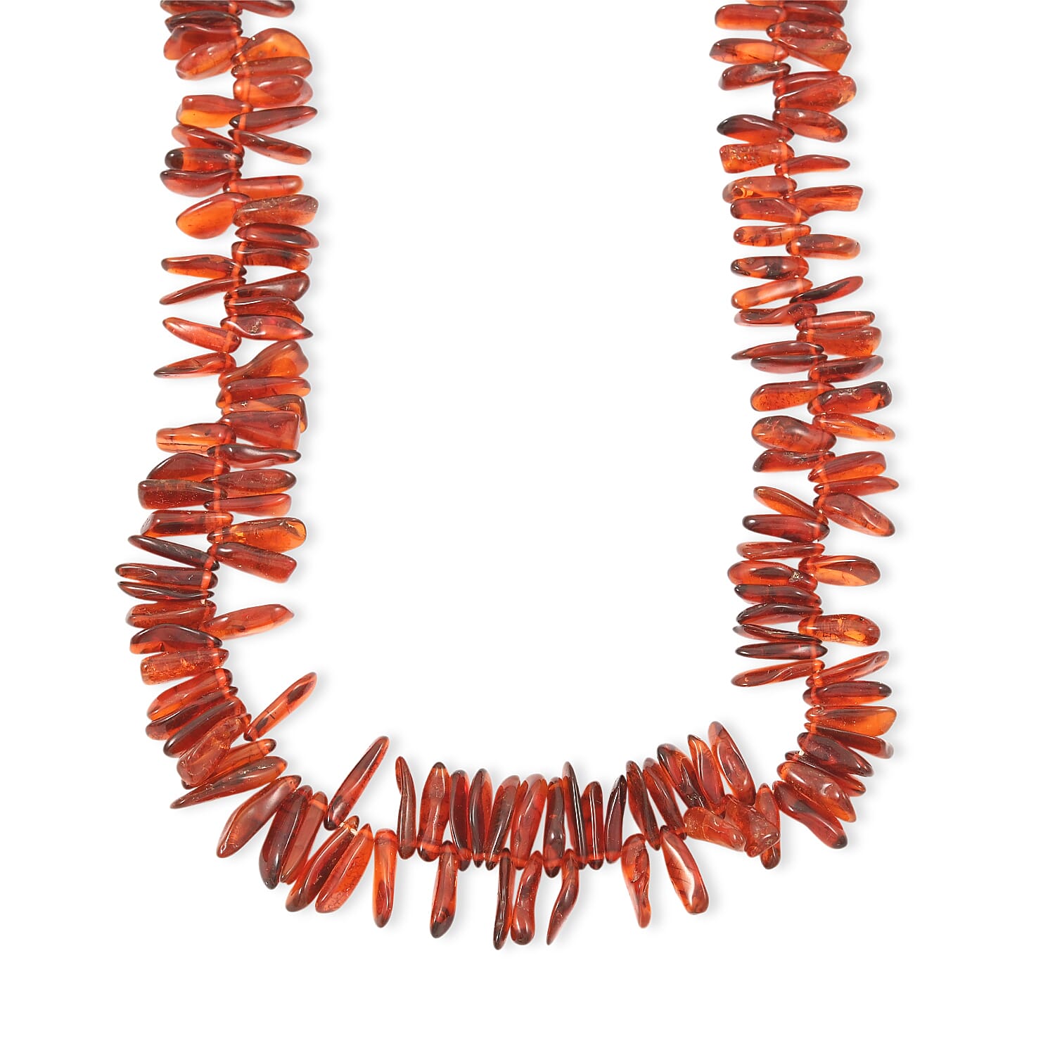 Baltic Amber Beaded Flame Necklace