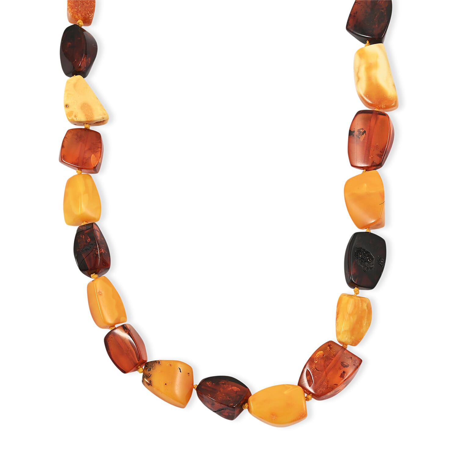 Mixed Amber Beaded Necklace (24 Inches)