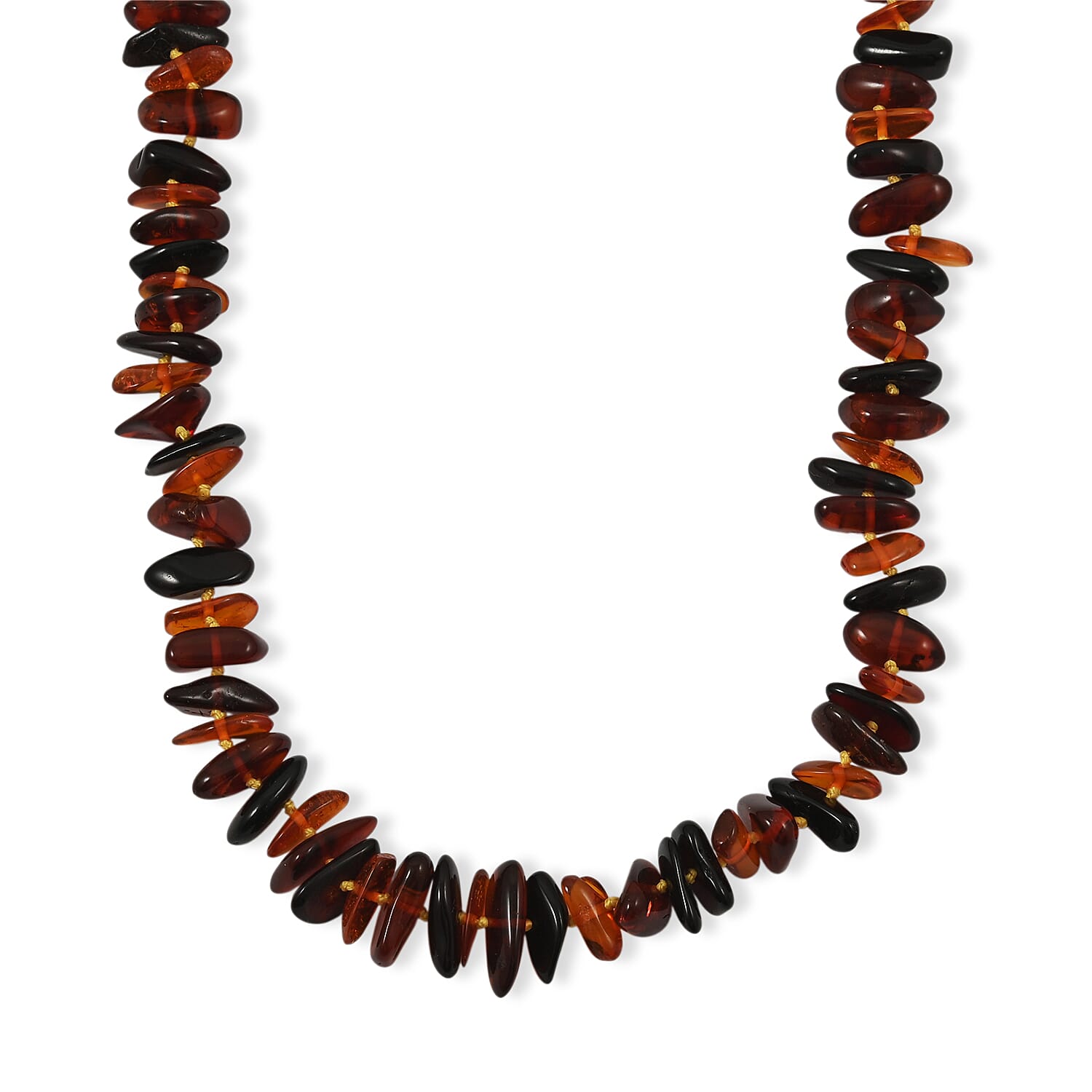 Mixed Amber Beaded Necklace (28 Inches)