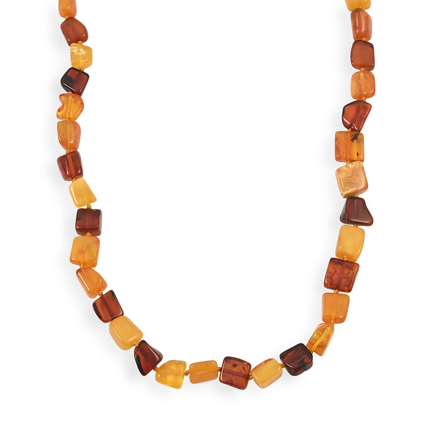 Mixed Amber Beaded Necklace (28 Inches)
