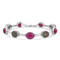 Niassa Ruby (FF) and Drusy Quartz 20.50 ctw Bracelet in Sterling Silver (7.50 In) - Sticky add to cart bar