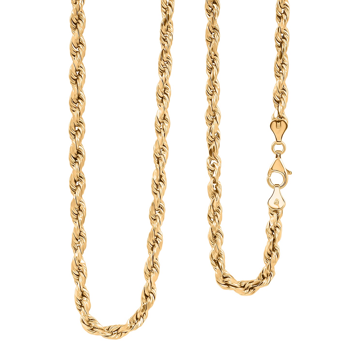 4mm Rope Chain Necklace in 10K Yellow Gold 7 Grams (22 Inches)