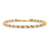 10K Yellow Gold 4mm Rope Chain Bracelet (8.00 In) (2.8 g)