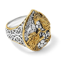 D''Joy Bali Legacy 22K Vermeil YG Over Sterling Silver Dragon with Phoenix Ring (Size 10.0) (6 g)
