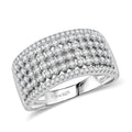D'Joy Natural Blue Diamond Wide Band Ring in Rhodium Over Sterling Silver (Size 10.0) 0.50 ctw - Sticky add to cart bar