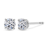 IGI Certified Luxuriant 14K Yellow Gold  VS   Lab Grown Diamond  EF, VS Solitaire Stud Push Post Earring 1.00 ctw