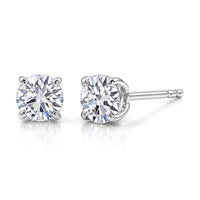 IGI Certified Luxuriant 14K Yellow Gold  VS   Lab Grown Diamond  EF, VS Solitaire Stud Push Post Earring 1.00 ctw