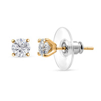 EverTrue Moissanite 0.90 ctw Earrings in ION Plated RG Stainless Steel