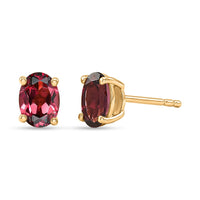 D'Joy Orissa Rose Garnet Solitaire Stud Earrings in 18K Vermeil YG Over Sterling Silver 2.00 ctw