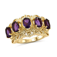 EverTrue African Amethyst 1.15 ctw Ring in 18K YG Plated