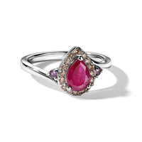 EverTrue Niassa Ruby (FF) and Multi Gemstone 1.10 ctw Ring in Platinum Bond (Size 8.0)