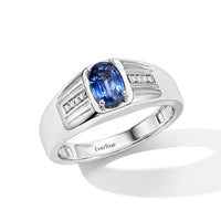 EverTrue Kashmir Kyanite and White Zircon 1.15 ctw Ring in Platinum Bond (Size 11.0)