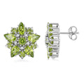 Peridot and White Topaz 2.90 ctw Earrings in Sterling Silver - Sticky add to cart bar