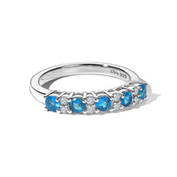 D'Joy Malgache Neon Apatite and Moissanite 0.65 ctw Ring in Platinum Over Sterling Silver (Size 7.0)