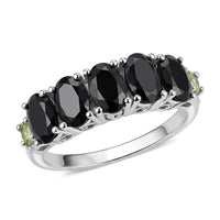 EverTrue Thai Black Spinel and Hebei Peridot 3.25 ctw Ring in Platinum Bond (Size 9.0)